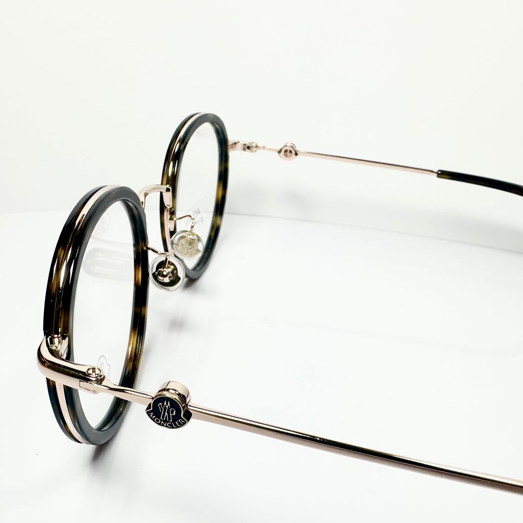 Moncler ML5130 V 052 Women's Eyeglasses Frame in Havana/Gold - Authentic New
