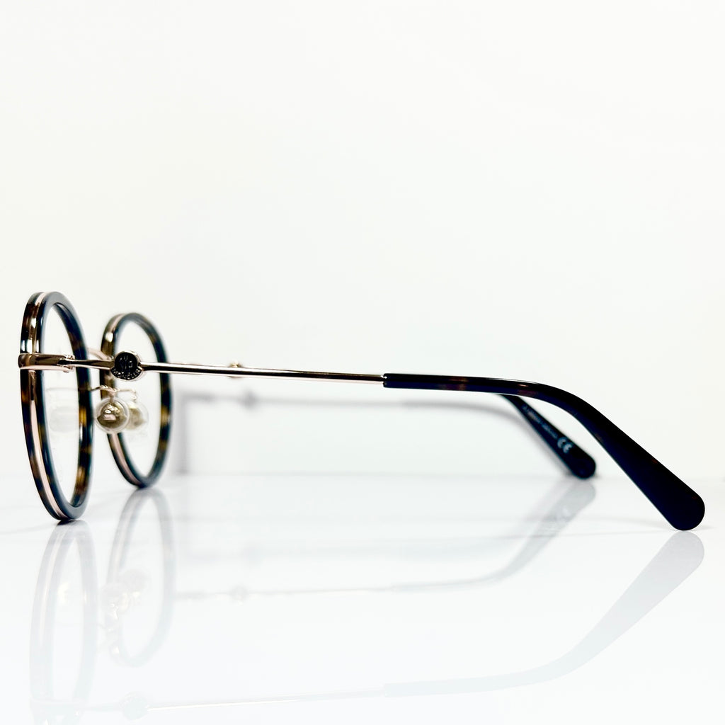 Moncler ML5130 V 052 Women's Eyeglasses Frame in Havana/Gold - Authentic New
