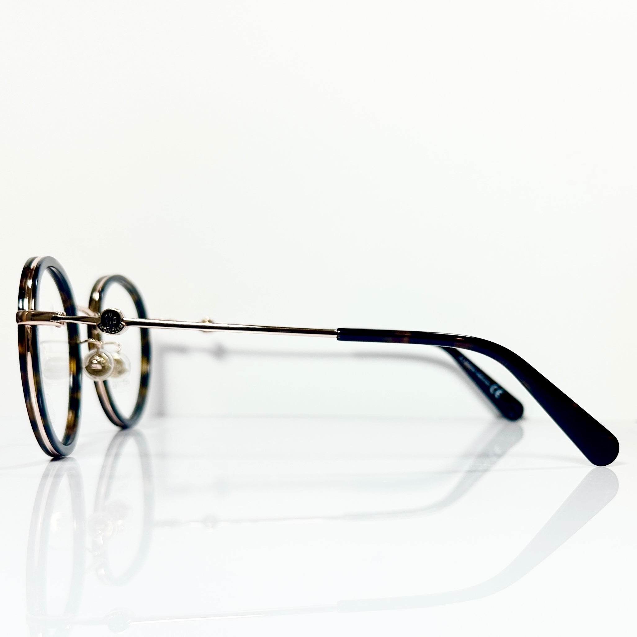 Moncler ML5130 V 052 Women's Eyeglasses Frame in Havana/Gold - Authentic New