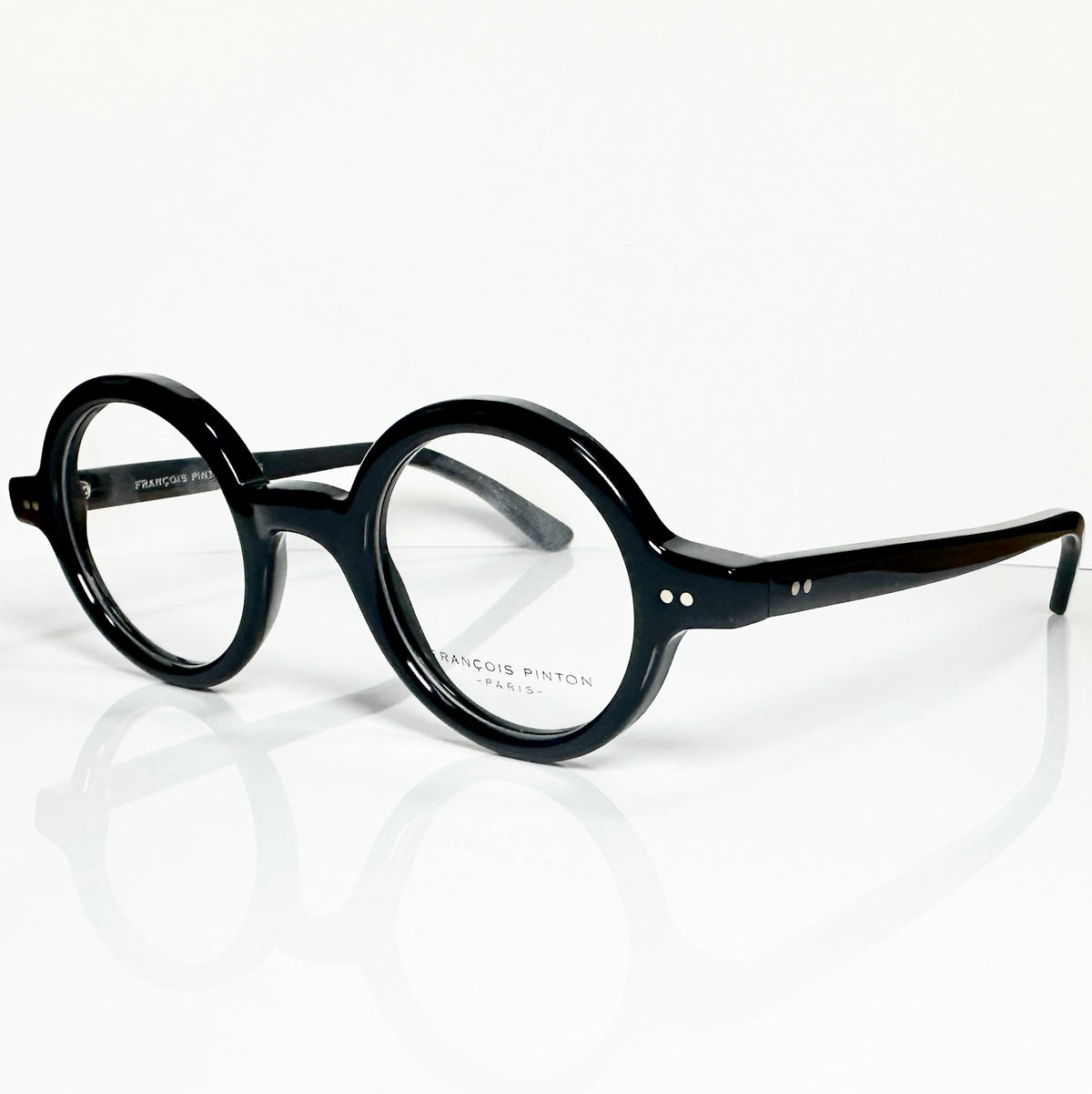 FRANCOIS PINTON CORBU Ni Round Eyeglasses Frames in Black -  Authentic New