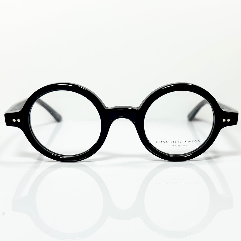 FRANCOIS PINTON CORBU Ni Round Eyeglasses Frames in Black -  Authentic New