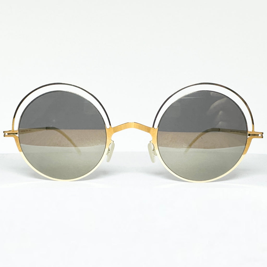Mykita DECADES BUENO Unisex Sunglasses Frame in Glossy Gold - Authentic New