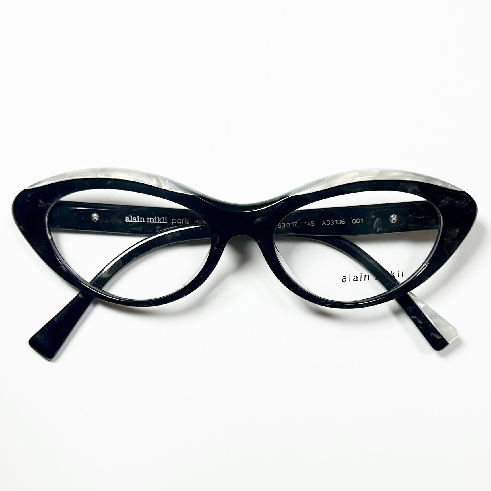 ALAIN MIKLI A03106 001 Women Cat-Eye Eyeglasses NEW Authentic Frame with Case 52-18