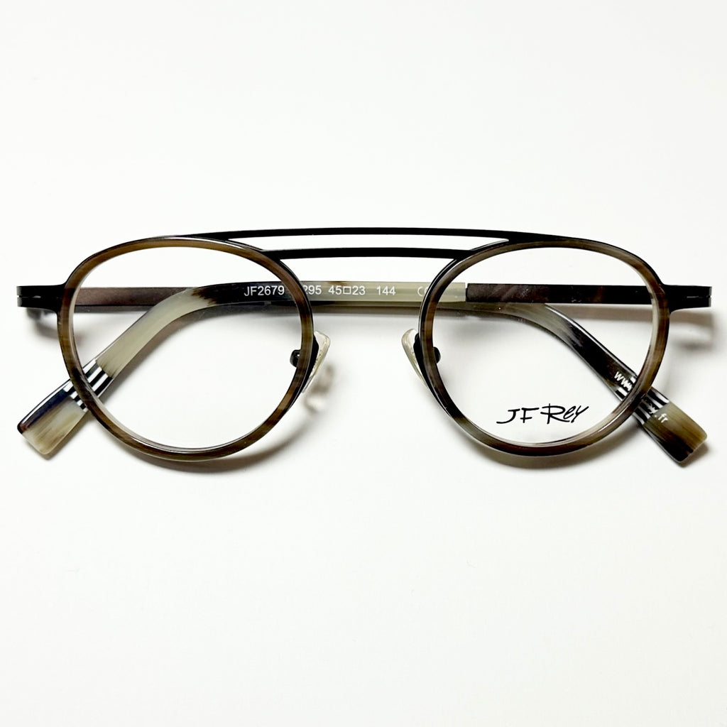 JF Rey JF2679 9295 Eyeglasses Double Bridge Frames in Horn - Authentic New