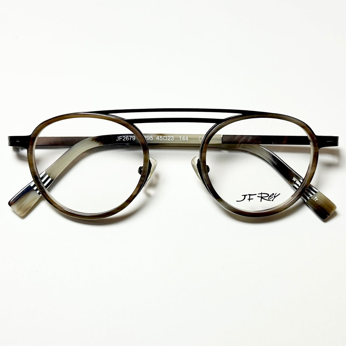 JF Rey JF2679 9295 Eyeglasses Double Bridge Frames in Horn - Authentic New