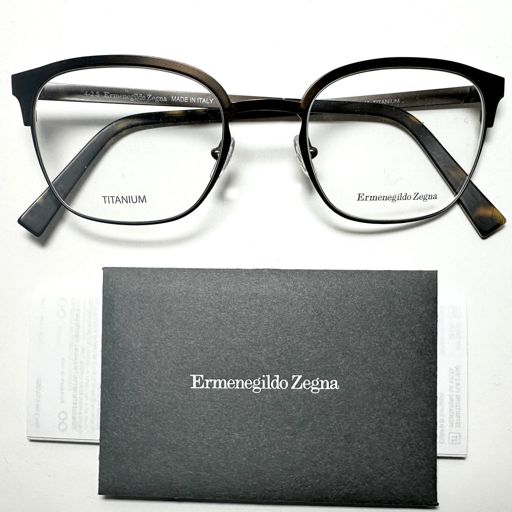 Ermenegildo Zegna EZ5038 029 Men's Eyeglasses Frames in Brown - Authentic New
