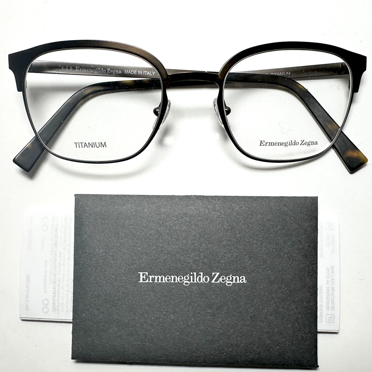 Ermenegildo Zegna EZ5038 029 Men's Eyeglasses Frames in Brown - Authentic New