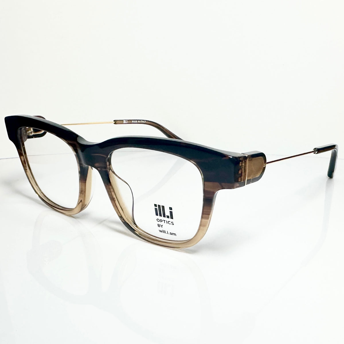 ILL.I OPTICS BY WILL.I.AM WA579V02 Eyeglasses Frames in Camel - Authentic New