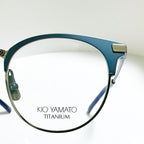 KIO YAMATO KP-454U col.03 Eyeglasses Frames in Steel Blue/Silver  Authentic New