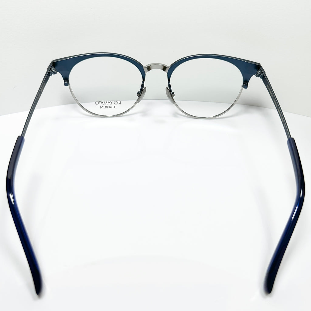 KIO YAMATO KP-454U col.03 Eyeglasses Frames in Steel Blue/Silver  Authentic New