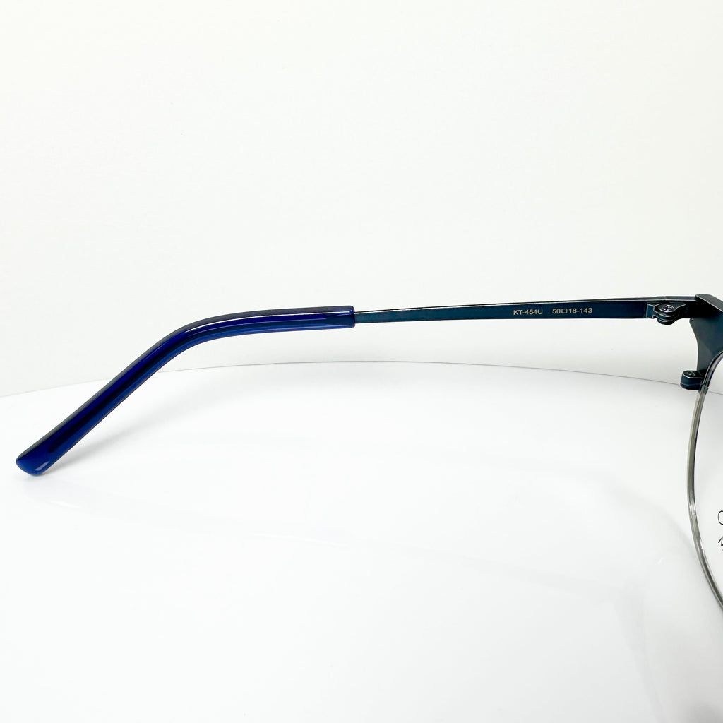 KIO YAMATO KP-454U col.03 Eyeglasses Frames in Steel Blue/Silver  Authentic New