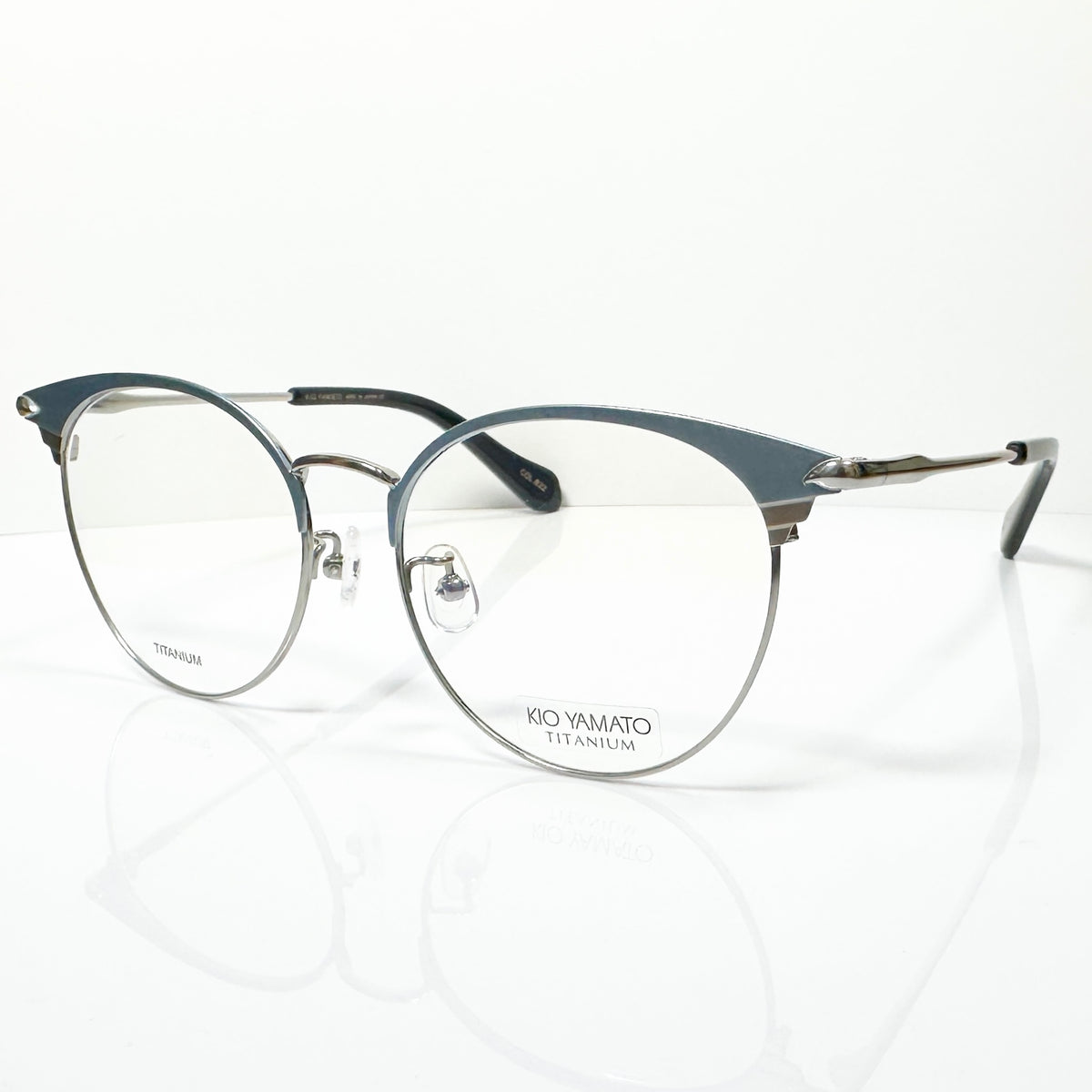 KIO YAMATO KT474 col B22 Eyeglasses Frames in Water Color/Silver - Authentic New