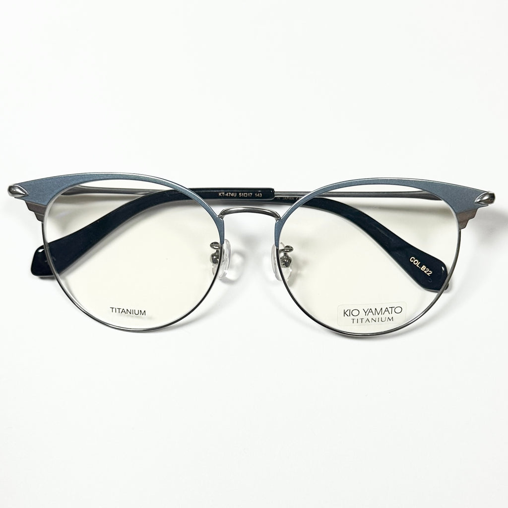 KIO YAMATO KT474 col B22 Eyeglasses Frames in Water Color/Silver - Authentic New