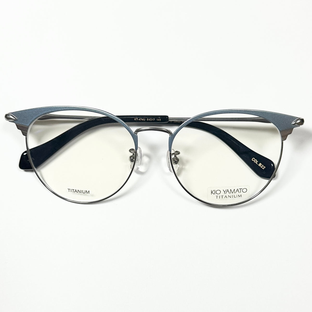 KIO YAMATO KT474 col B22 Eyeglasses Frames in Water Color/Silver - Authentic New
