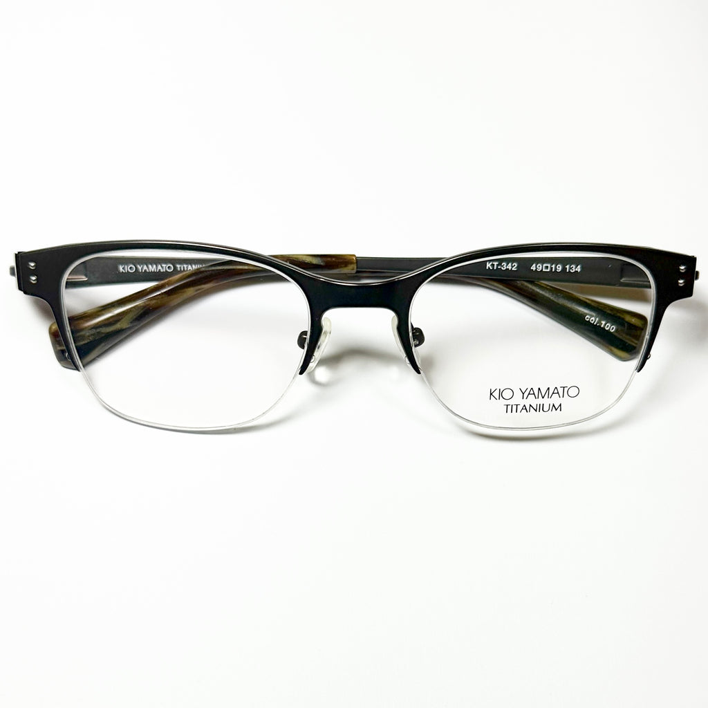 KIO YAMATO KT-342 col 100 Men's Eyeglasses Frames in Brown - Authentic New