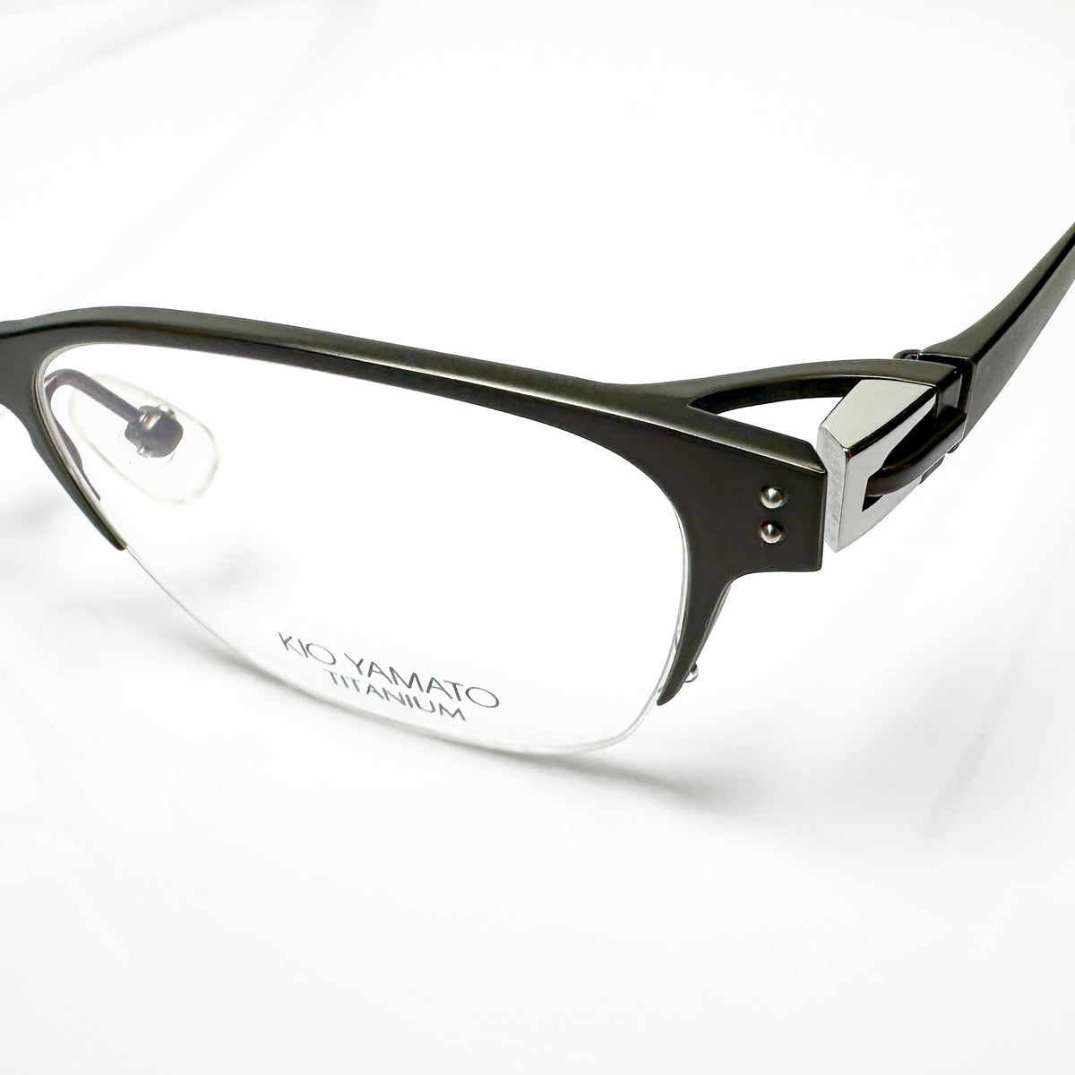 KIO YAMATO KT-342 col 100 Men's Eyeglasses Frames in Brown - Authentic New