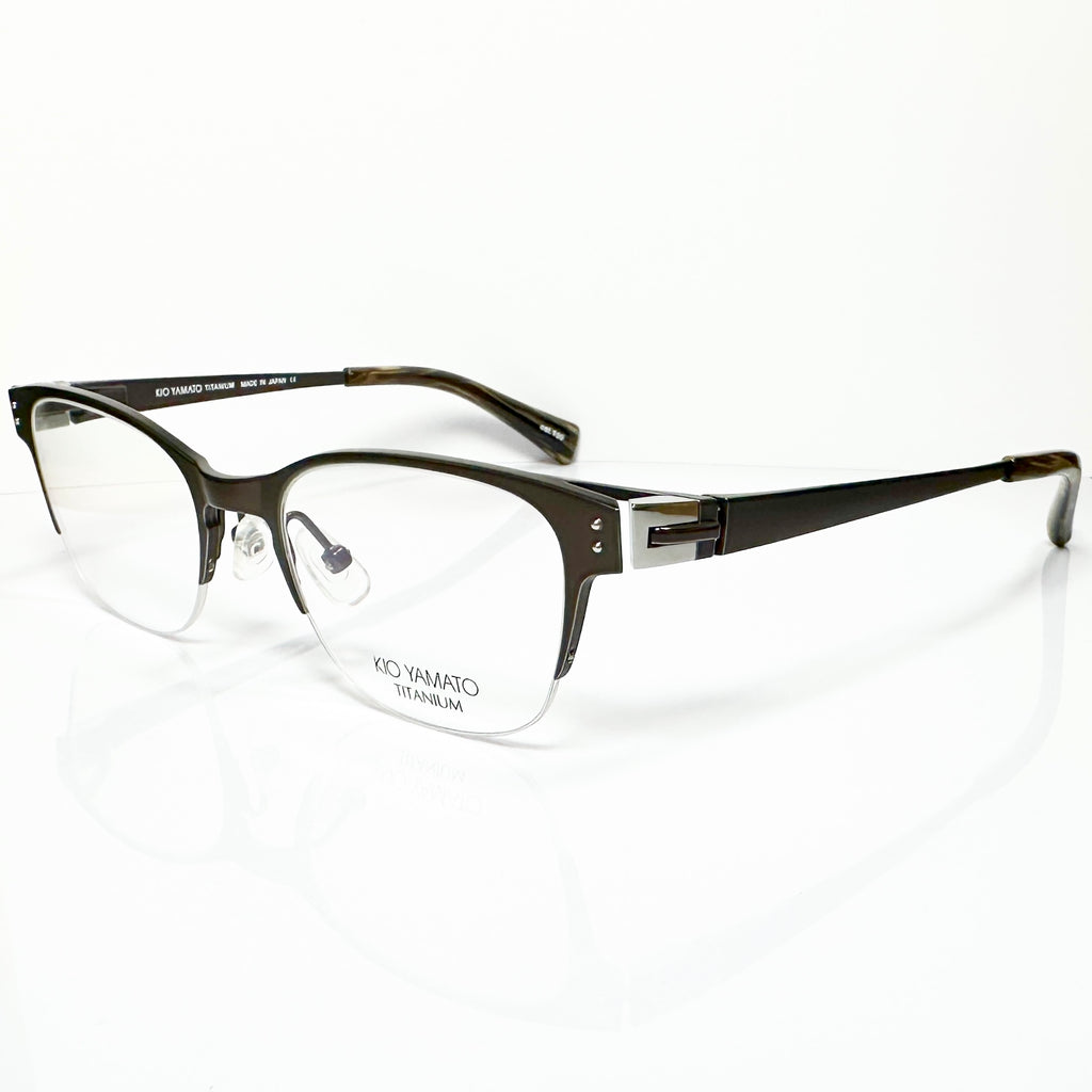 KIO YAMATO KT-342 col 100 Men's Eyeglasses Frames in Brown - Authentic New