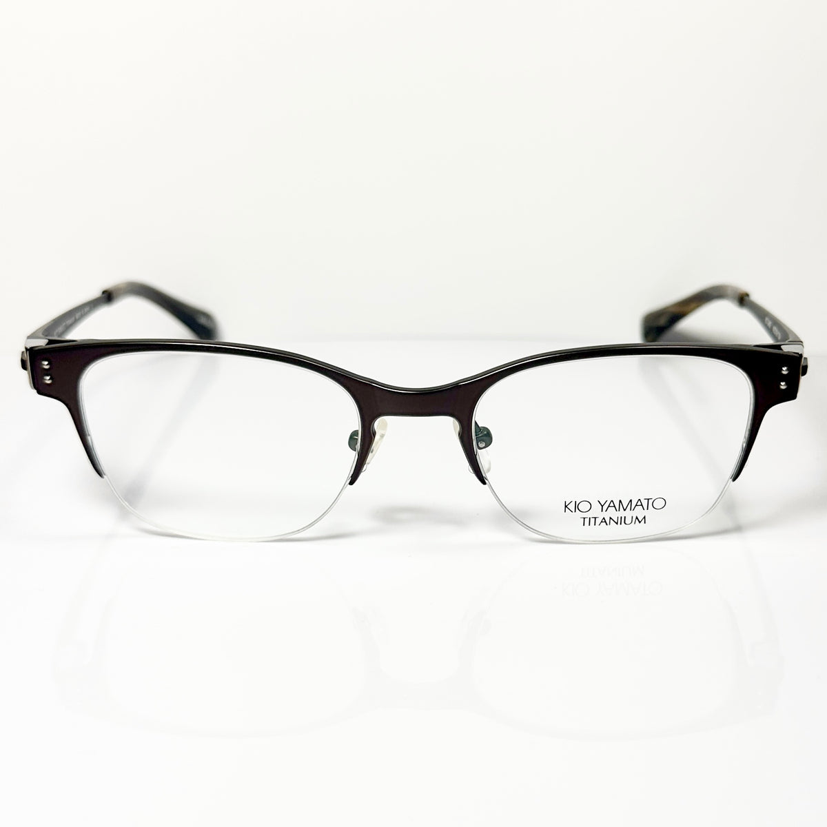 KIO YAMATO KT-342 col 100 Men's Eyeglasses Frames in Brown - Authentic New