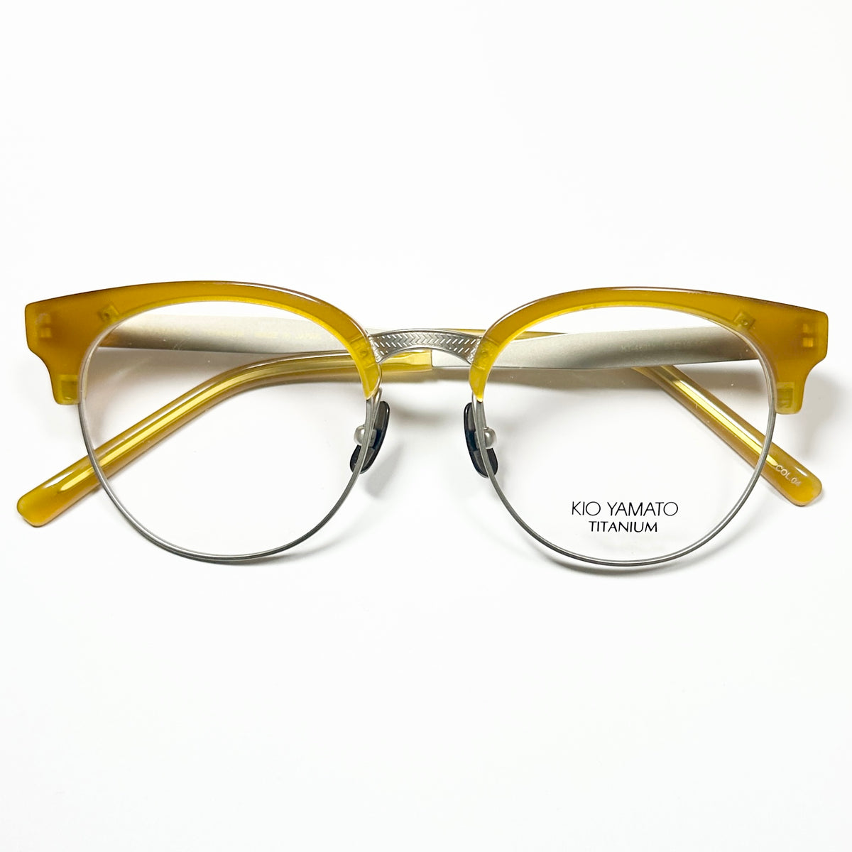 KIO YAMATO KT-453U col 04 Eyeglasses Frames in Yellow/Silver  Authentic New