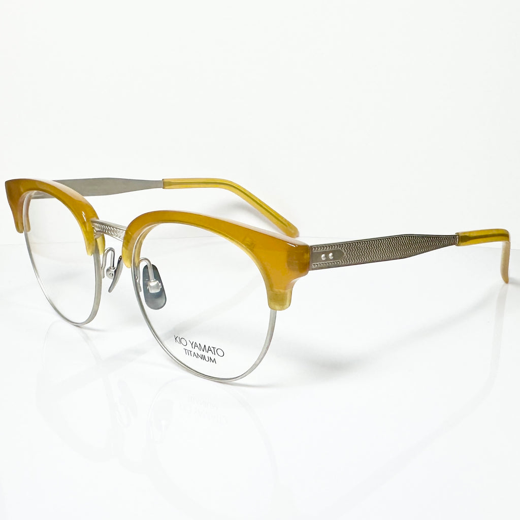 KIO YAMATO KT-453U col 04 Eyeglasses Frames in Yellow/Silver  Authentic New
