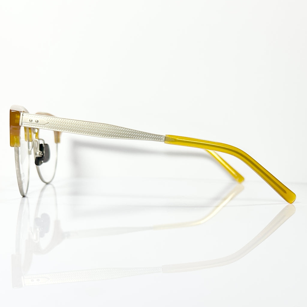 KIO YAMATO KT-453U col 04 Eyeglasses Frames in Yellow/Silver  Authentic New