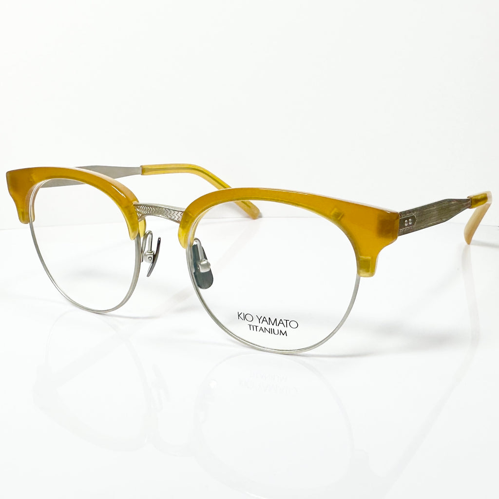 KIO YAMATO KT-453U col 04 Eyeglasses Frames in Yellow/Silver  Authentic New