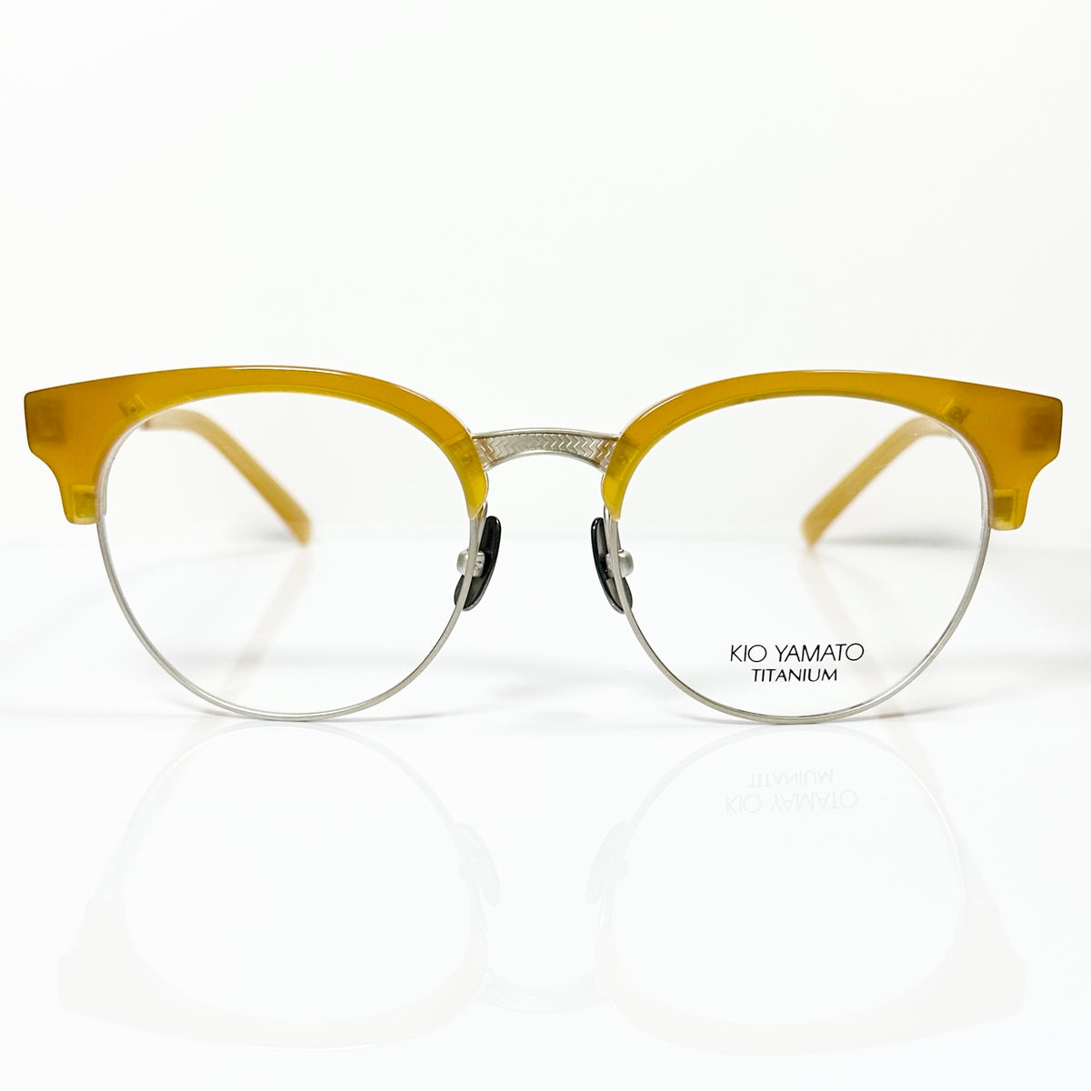 KIO YAMATO KT-453U col 04 Eyeglasses Frames in Yellow/Silver  Authentic New