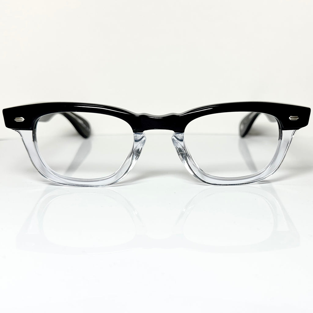 Garrett Leight LO-B PGY Men's Eyeglasses Frames in Clear Black - Authentic New