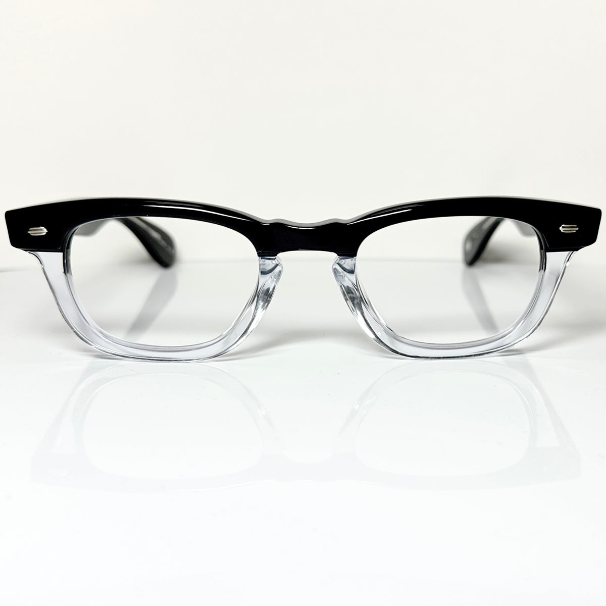 Garrett Leight LO-B PGY Men's Eyeglasses Frames in Clear Black - Authentic New