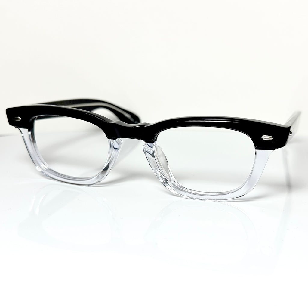 Garrett Leight LO-B PGY Men's Eyeglasses Frames in Clear Black - Authentic New