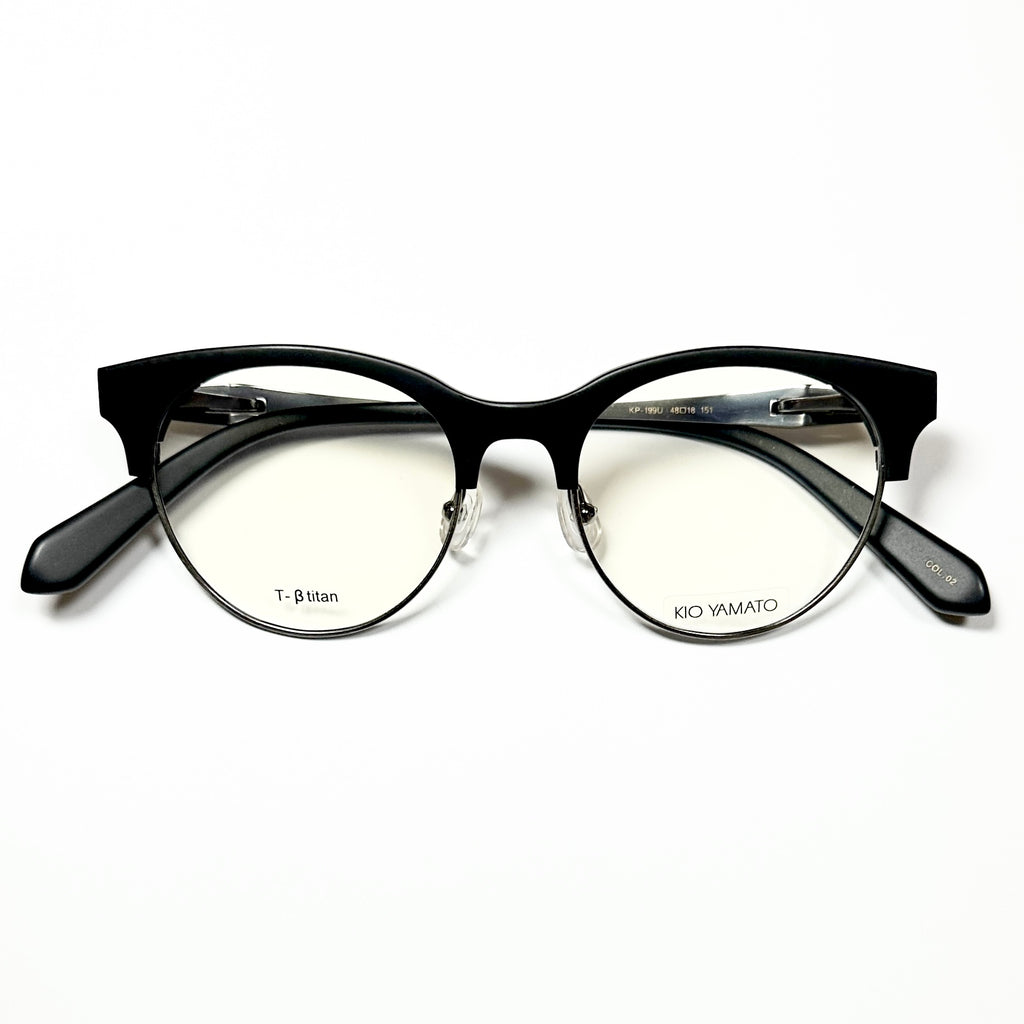 KIO YAMATO KP-199U col.02 Eyeglasses Frames in Black -  Authentic New
