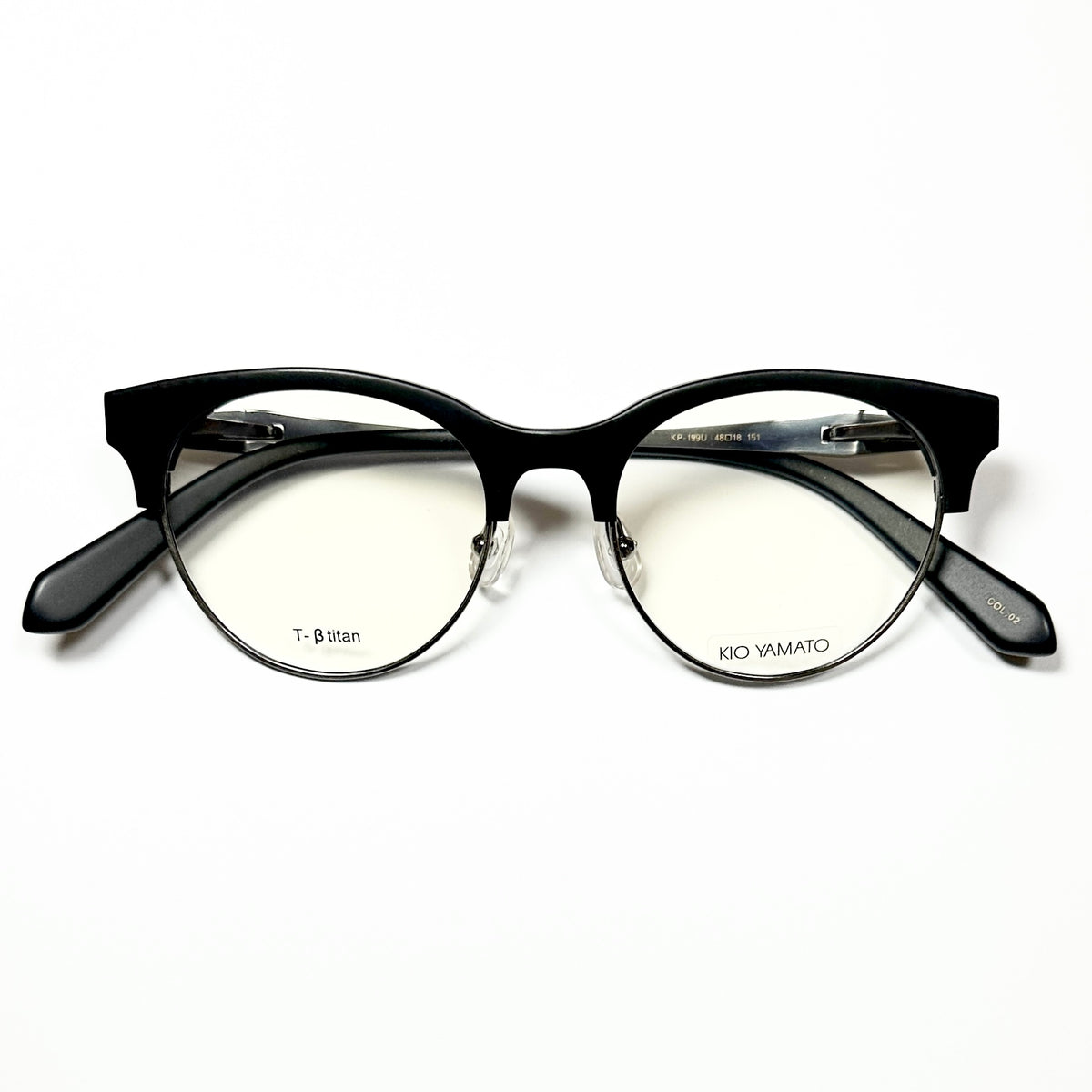 KIO YAMATO KP-199U col.02 Eyeglasses Frames in Black -  Authentic New