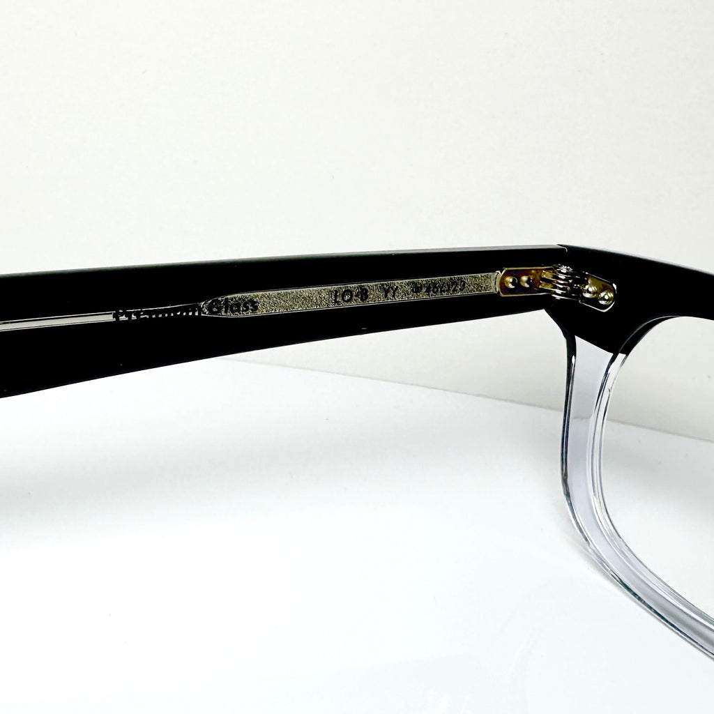 Garrett Leight LO-B PGY Men's Eyeglasses Frames in Clear Black - Authentic New