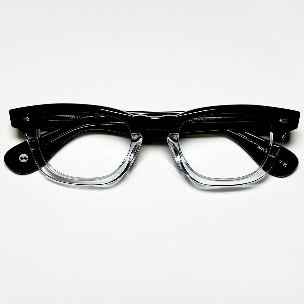 Garrett Leight LO-B PGY Men's Eyeglasses Frames in Clear Black - Authentic New