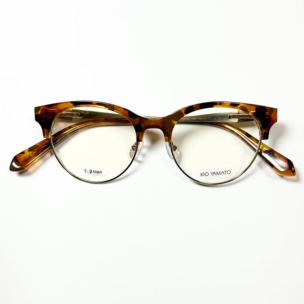 KIO YAMATO KP-199U col.03 Eyeglasses Frames in Tortoise/Gold  Authentic New
