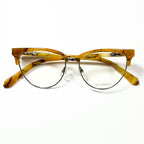 KIO YAMATO KT-198U col.05 Eyeglasses Frames in Camel/Silver - Authentic New