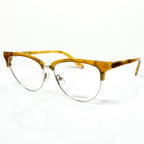KIO YAMATO KT-198U col.05 Eyeglasses Frames in Camel/Silver - Authentic New