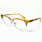 KIO YAMATO KT-198U col.05 Eyeglasses Frames in Camel/Silver - Authentic New