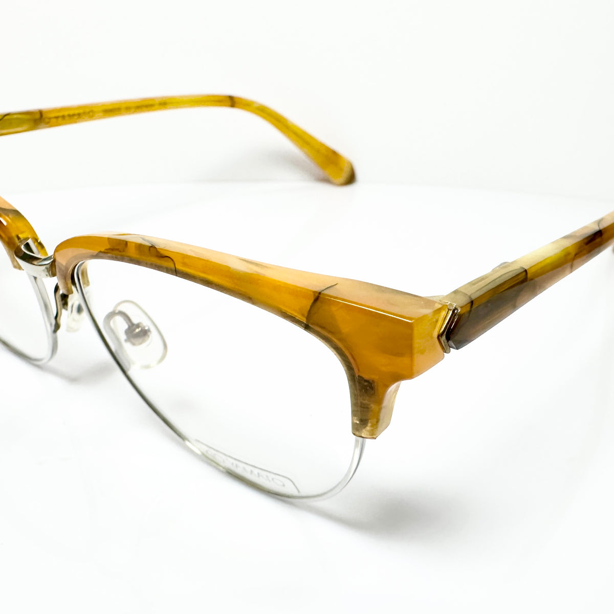 KIO YAMATO KT-198U col.05 Eyeglasses Frames in Camel/Silver - Authentic New