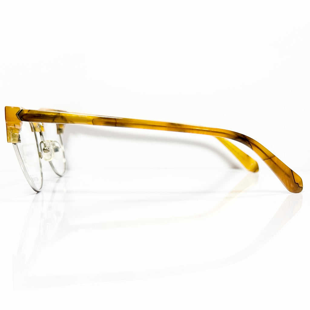 KIO YAMATO KT-198U col.05 Eyeglasses Frames in Camel/Silver - Authentic New