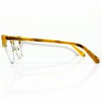 KIO YAMATO KT-198U col.05 Eyeglasses Frames in Camel/Silver - Authentic New
