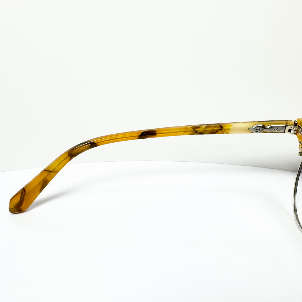 KIO YAMATO KT-198U col.05 Eyeglasses Frames in Camel/Silver - Authentic New