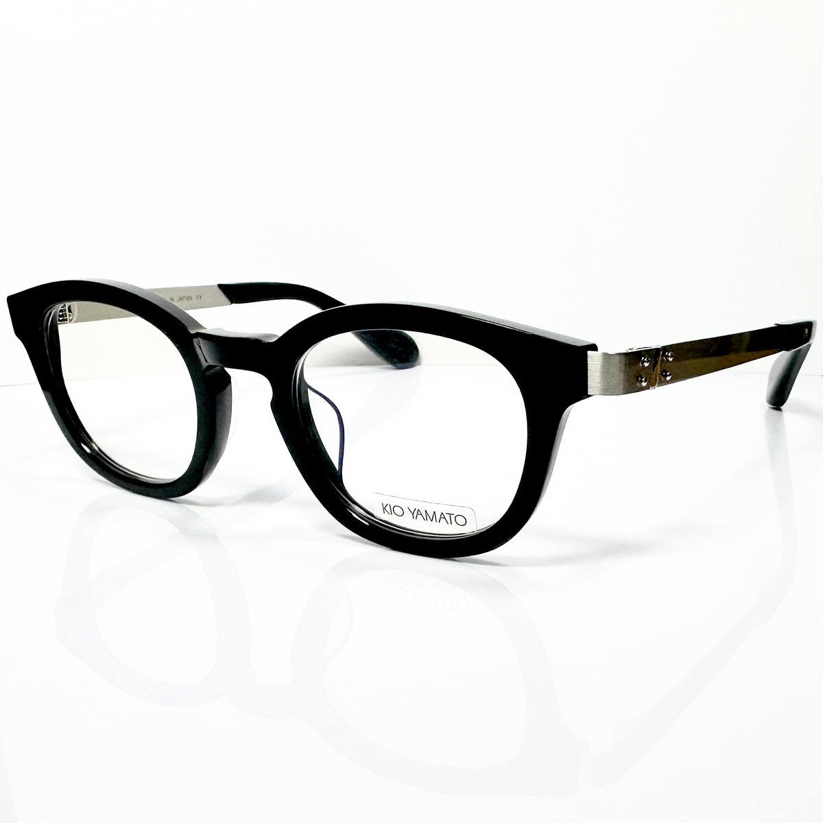 KIO YAMATO KP-136U col.01 Eyeglasses Frames in Black/Silver - Authentic New