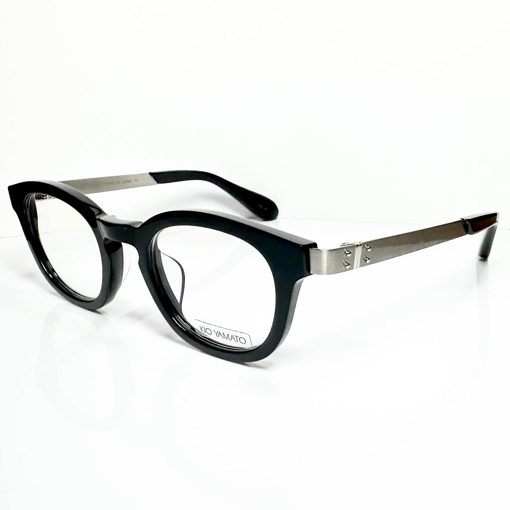 KIO YAMATO KP-136U col.01 Eyeglasses Frames in Black/Silver - Authentic New