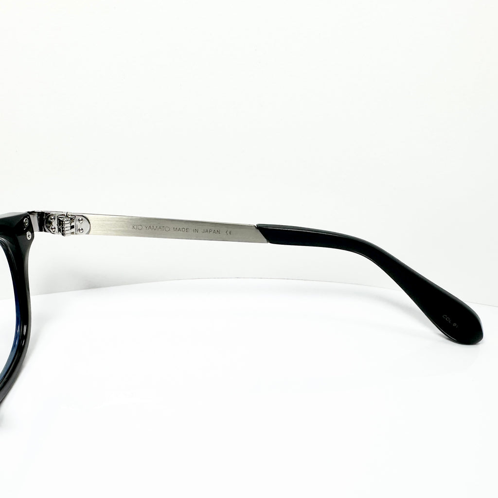 KIO YAMATO KP-136U col.01 Eyeglasses Frames in Black/Silver - Authentic New