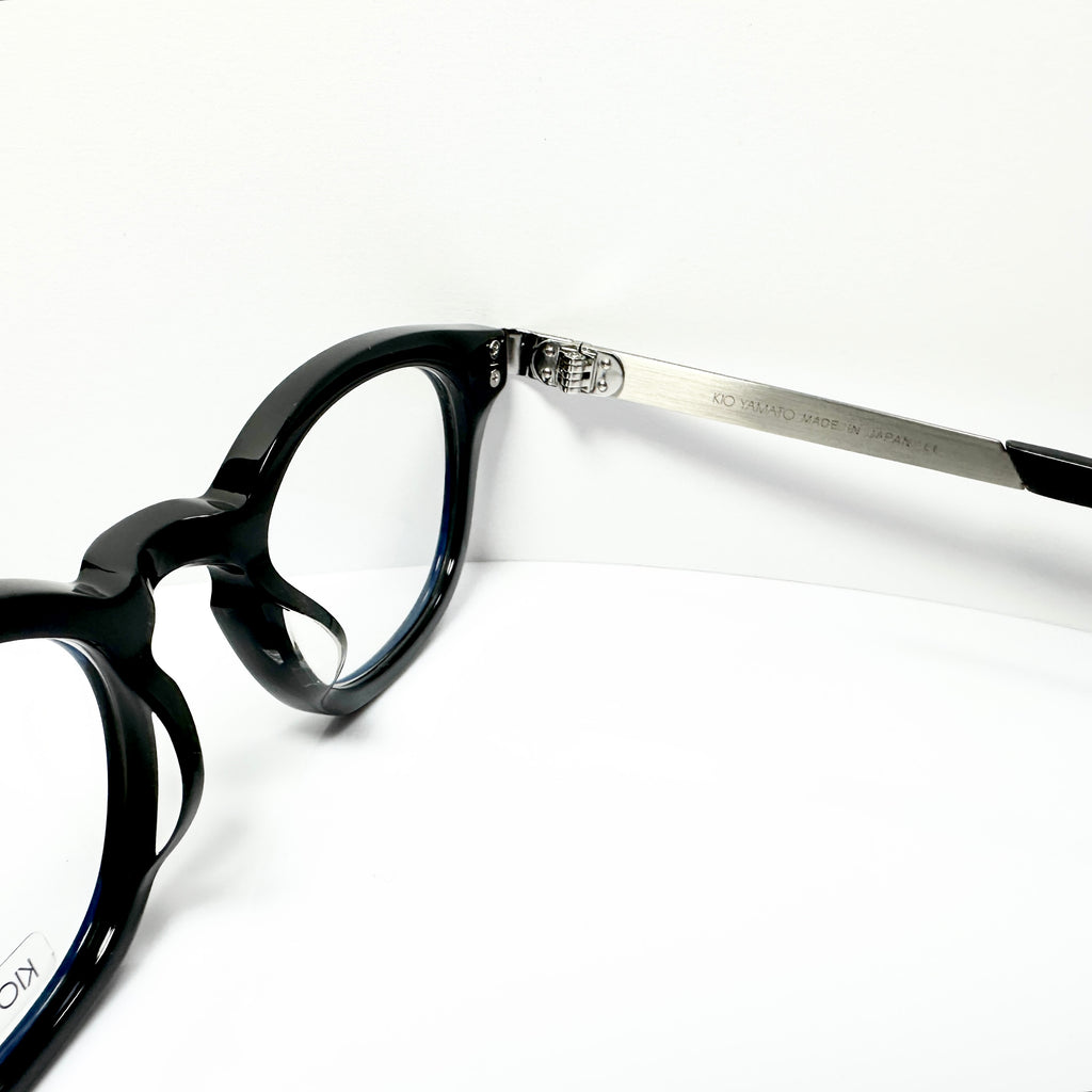 KIO YAMATO KP-136U col.01 Eyeglasses Frames in Black/Silver - Authentic New