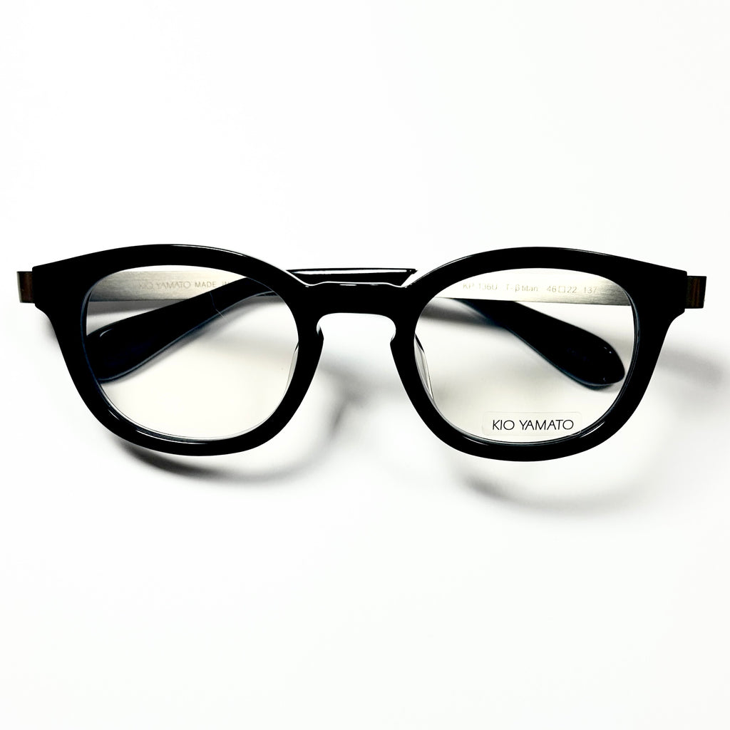 KIO YAMATO KP-136U col.01 Eyeglasses Frames in Black/Silver - Authentic New