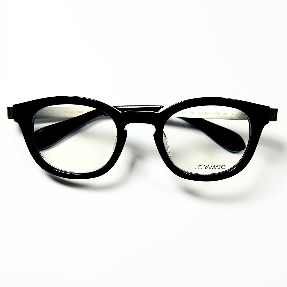 KIO YAMATO KP-136U col.01 Eyeglasses Frames in Black/Silver - Authentic New