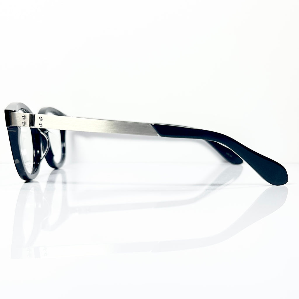 KIO YAMATO KP-136U col.01 Eyeglasses Frames in Black/Silver - Authentic New