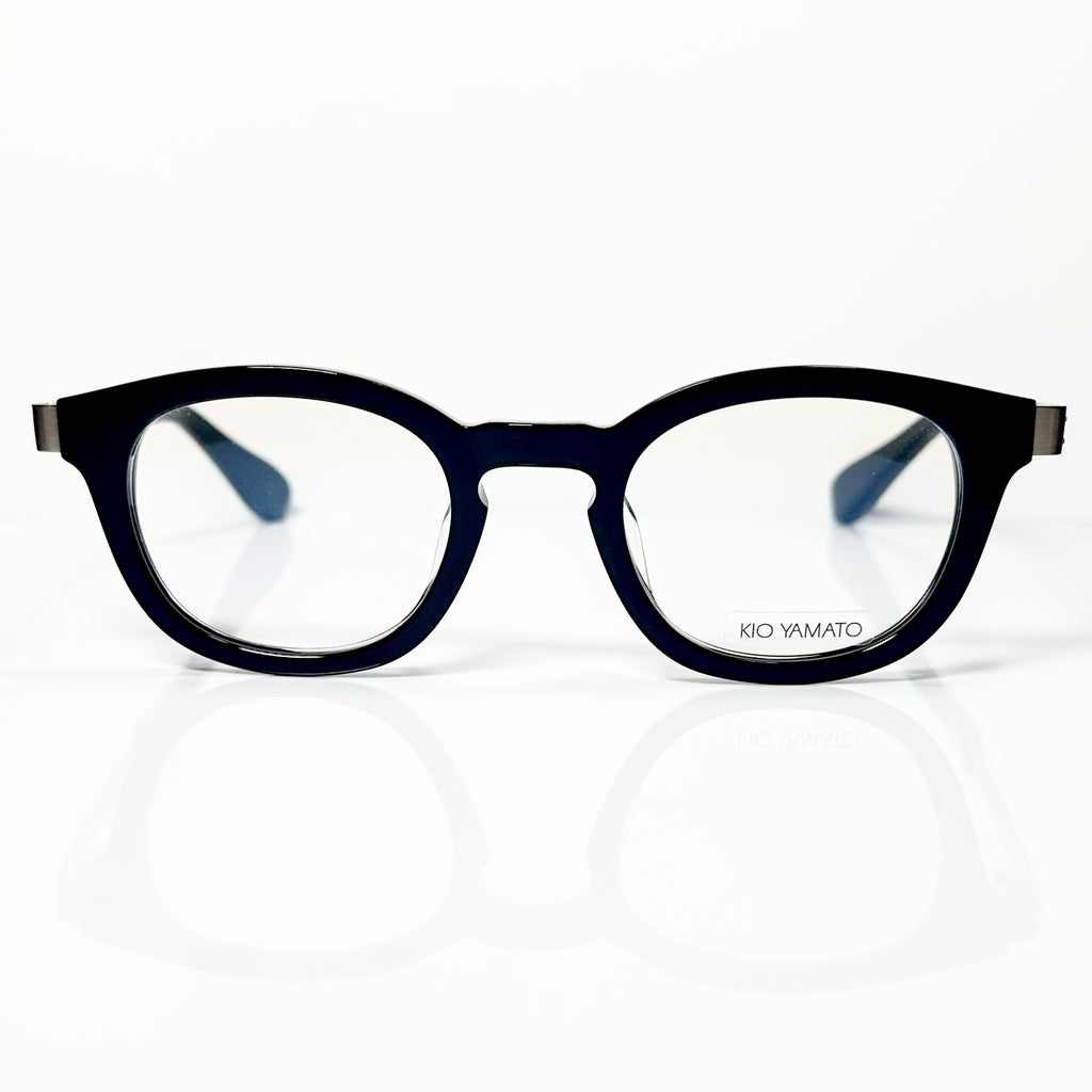 KIO YAMATO KP-136U col.01 Eyeglasses Frames in Black/Silver - Authentic New